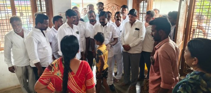 MLA Vamsikrishna consoles the deceased's family.