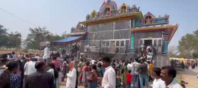 Rush of devotees at Adelli Pochamma Temple.