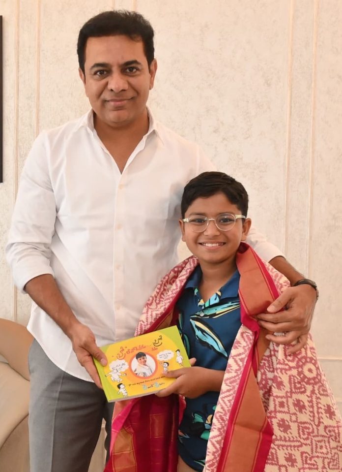 KTR congratulates 11-year-old child cartoonist Sriyan Srirangam