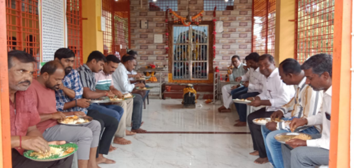 Special prayers for Guru Purnima at the Sai Baba temple.