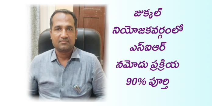 The SIR registration process in the Jukkal constituency is 90% complete.