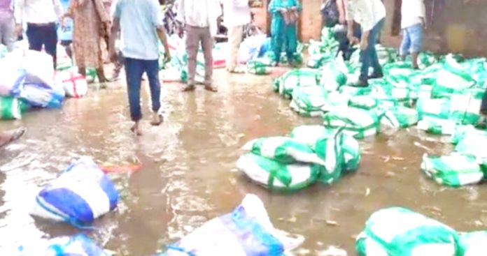 Exam papers floating on water