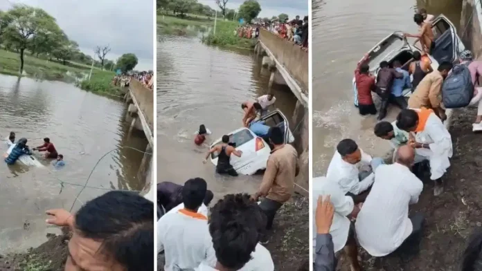 విషాదం: చెరువులోకి దూసుకెళ్లిన కారు..ఐదుగురు మృతి