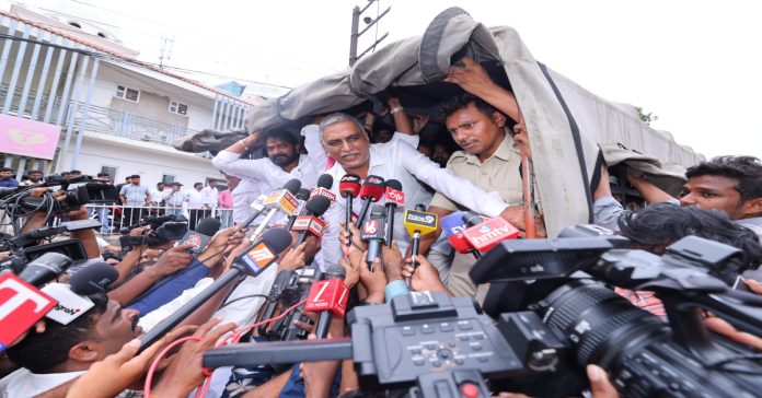 Minister T Harish Rao, were taken into preventive custody by police
