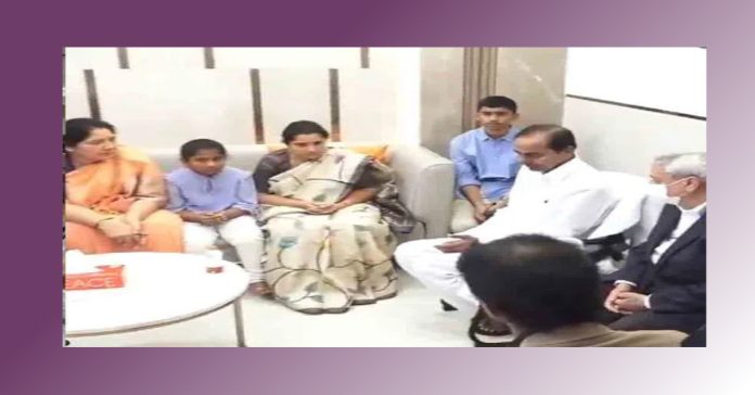 KCR consoles former MLA Peddi Sudarshan Reddy.