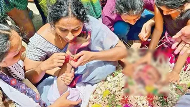 తమ్ముడి మృతదేహానికి రాఖీ కట్టిన అక్క