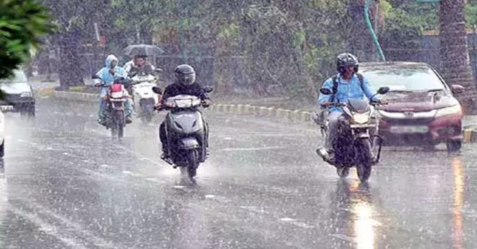 Rain in several parts of Hyderabad.