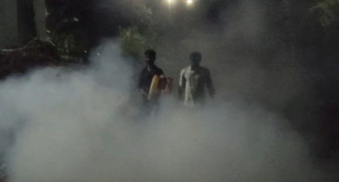 Fogging smoke released in Chendegaon.