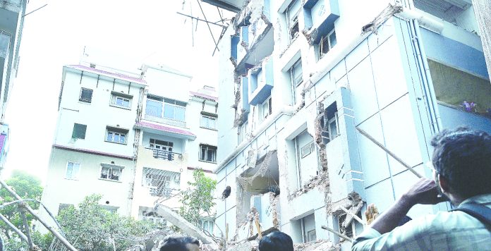 Seven-storey building collapses in Gachibowli