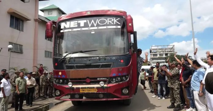 Bus service between Imphal and Guwahati resumes after three years.