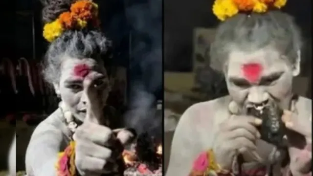 శ్మశానంలో శవ భాగాలను తింటూ కలకలం రేపిన లేడీ అఘోరీ..