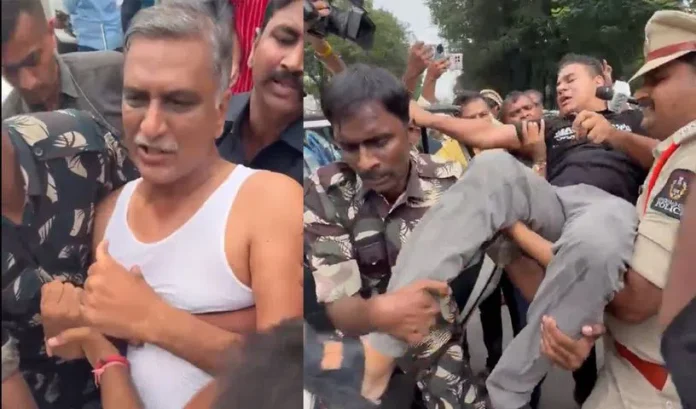 అసెంబ్లీ మెయిన్ గేట్ వద్ద ఉద్రిక్తత..కేటీఆర్కు గాయాలు